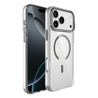 Maks Technology iPhone 17 Pro Kılıf M-safe Şarj Özellikli Airbagli Kamera Standlı MKST Azor Kapak - Koyu Gri