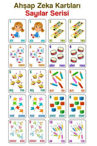 Kututr 20 Parça Sayılar Serisi Zeka Kartları Eşleştirme Oyunu Hafıza Kartı Ahşap Eğitici Puzzle