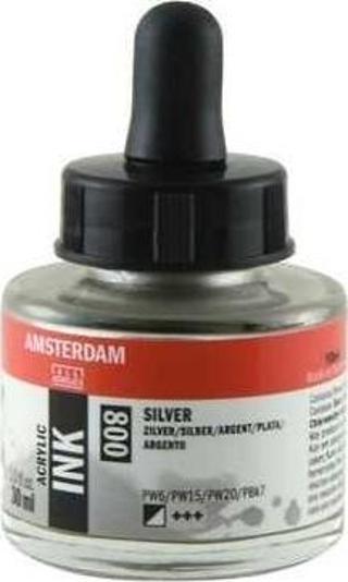 AMSTERDAM AKRİLİK MÜREKKEP 30 ML SILVER