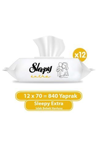 Sleepy Extra Organik Islak Mendil 12'li Paket 70 Yaprak 12x70 (840)