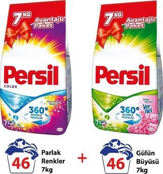 Persil Toz Çamaşır Deterjanı Gülün Büyüsü + Expert Color 7 kg 46 yıkama Mix 2 li