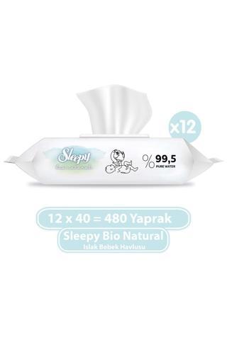Sleepy Bio Natural Islak Bebek Havlusu 12x40 (480 Yaprak)