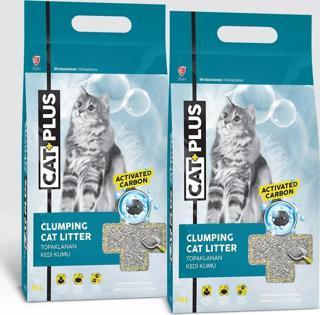 Catplus Aktif Karbonlu 10 lt 2'li Topaklanan Kedi Kumu