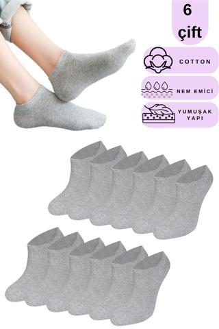 Kadın - Erkek Düz Desen 6 ÇİFT Snikers Pamuklu  Terletmez Çorap