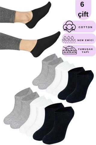 Kadın Çorap  6 ÇİFT Pamuklu Yazlık Terletmez Görünmez Çorap