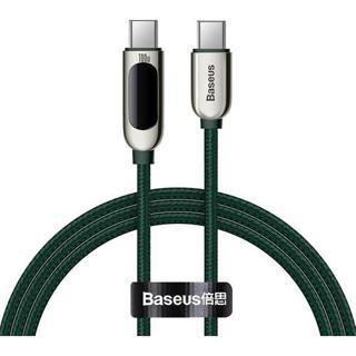 Baseus Display Type-C To Type-C 100W Hızlı Şarj Veri Kablo 1m Yeşil