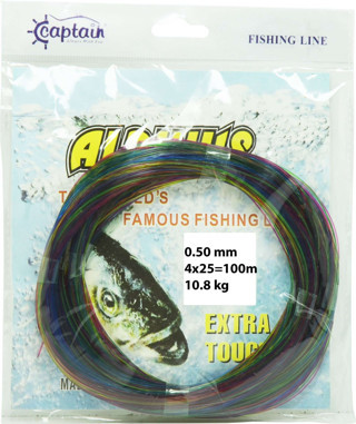 Captain Alpinus Poşet Misina 4x25 Bağlantılı 100mt Ebruli  0.50 M