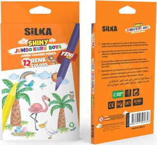 Silka Jumbo Üçgen Kuru Boya Kalemi 12 Renk KL2.TJ12-12