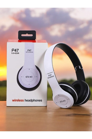 P47 Bluetooth Kulak Üstü Kulaklık Katlanabilir Hafıza Kartlı Fm Radyo Özellikli