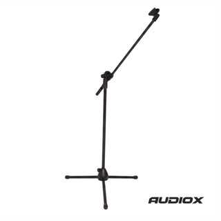 AUDIOX Boom Mikrofon Standı – Tripod Mikrofon Sehpası, Yükseklik Ayarlı, 2 Adet Mikrofon Başlığı (Klip + Tutucu)