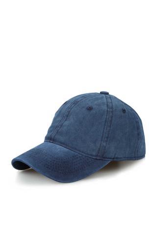 Beyzbol Şapkası %100 Pamuk Düz Eskitme - Yeni Sezon – Son Trend - Lacivert