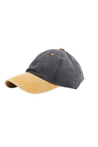 Beyzbol Şapkası %100 Pamuk Düz Eskitme - Yeni Sezon – Son Trend -Sarı Siyah