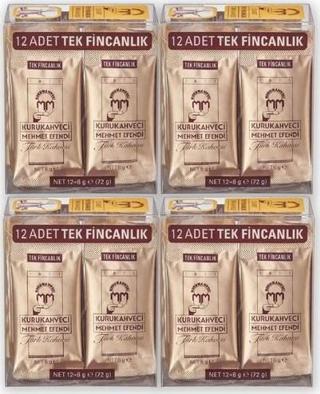 Kurukahveci Mehmet Efendi Tek Fincan 12 X 6 gr 4 Paket Türk Kahvesi