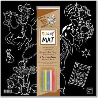 Akademi Çocuk - Funny Mat  Black (Tebeşirli ) Vahşi Batı -  40x40