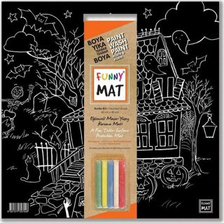 Akademi Çocuk - Funny Mat  Black (Tebeşirli ) Korku Evi -  40x40
