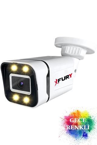 FURY Gece Renkli - 5mp Lens 1080p Full HD Ahd Güvenlik Kamerası 4 x Ultra Led Renkli Gece Görüş 5580