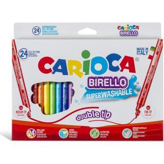 Carioca Birello Süper Yikanabilir Çift Tarafli Keçeli Boya Kalemi 24'Lü