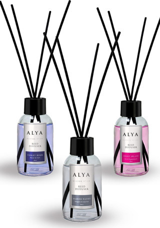 ALYA Bambu Çubuklu Oda Kokusu Wave Marine ve Sweet Splash ve Violet Bomb 100 ml x 3 Adet