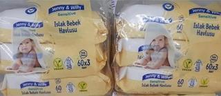 Jenny & Willy Sensitive Islak Bebek Havlusu 60 Yaprak (2 Adet-3 Lü Paket)