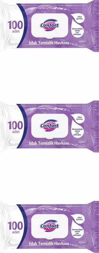 Confort Islak Temizlik Havlusu 100 Lü 3 Paket