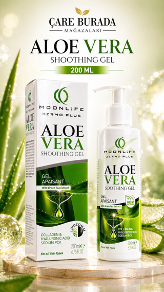 Moonlife - Aloe Vera Jel 200 Ml (Kolajen & Hyaluronic Acid & Sodium PCA)