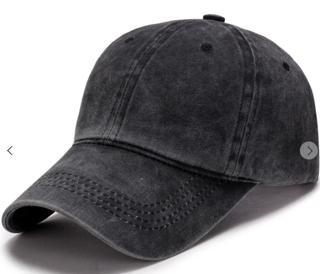 Beyzbol Şapkası %100 Pamuk Düz Eskitme - Yeni Sezon – Son Trend - Siyah