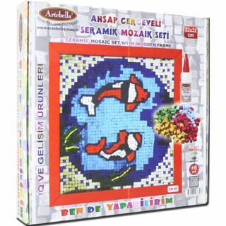 02 I Çocuk Ahşap Çerçeveli Seramik Mozaik Set +6 Yaş 32x32 cm