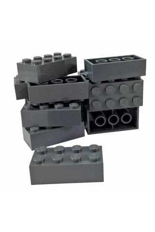 LEGO Orjinal Aksesuar Moc Custom Creator Brick 2 X 4 Tuğla Koyu Gri