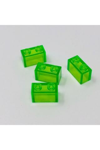 LEGO Orjinal Aksesuar Moc Custom Creator Brick 1 X 2 Tuğla Şeffaf Yeşil