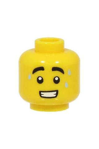 LEGO Orjinal Aksesuar MOC Custom Minifigür Minifigure Endişeli Terli Erkek Sarı Kafa