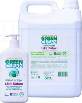 Green Clean Organik Portakal Yağlı Likit Sabun 5000 ml 500 ml 2'li Set