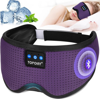 TOPOINT Uyku Kulaklıkları Bluetooth Uyku Maskesi - Mor