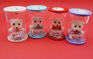 Işıklı Cam Fanus İçinde Ayıcık