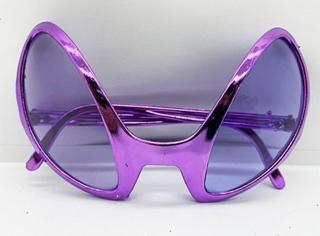 Retro Gözlük - 80 li 90 lı Yıllar Parti Gözlüğü Mor Renk 8x13 cm
