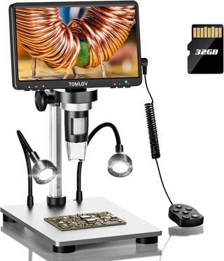 TOMLOV DM9 7 Inc LCD Dijital Mikroskop 1200X, 1080P