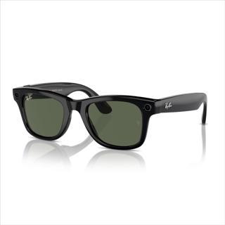 Akıllı Gözlük - Wayfarer - Parlak Siyah-G15 Yeşil