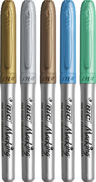 Bic 5'li Metalik Kalıcı Markör- yeşil