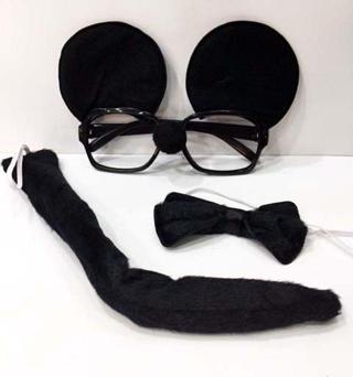 Mickey Mouse Gözlüğü Papyonu Kuyruğu Seti