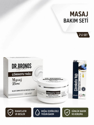 DR.BRONOS Çörekotu Yağlı Masaj Kremi 150 ml & Softem Çörekotu Yağı 20 ml