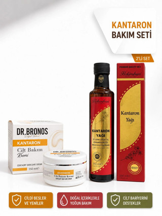 DR.BRONOS Kantaron Cilt Bakım Kremi 150 ml & Hekimhan Kantaron 250 ml