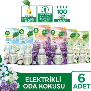 Air Wick Elektrikli Oda Kokusu Yedek Şişe Set (Bahar Çiçekleri x2-Temizliğin Esintisi x2-Lavanta x2)