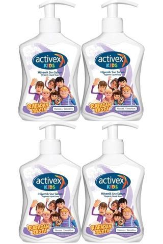 Activex Antibakteriyel Sıvı Sabun Hassas/Sensitive 300 Ml Pompalı (Rafadan Tayfa Serisi) (4 Lü Set)