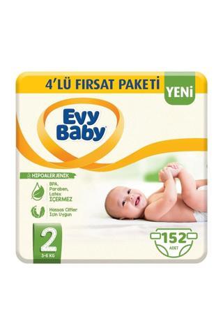 Evy Baby Bebek Bezi 2 Beden Mini 4'lü Fırsat Paketi 152 Adet (Yeni)