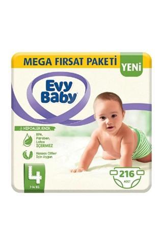 Evy Baby Bebek Bezi 4 Numara 7-14 Kg 216 Adet