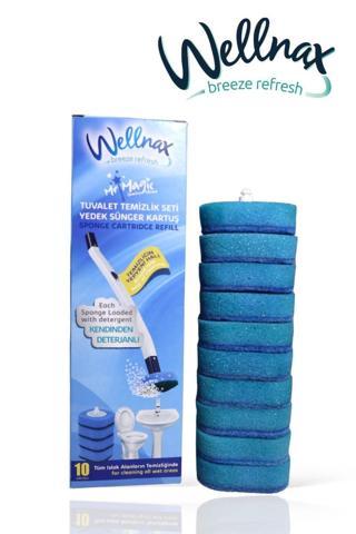 Wellnax Breeze Refresh Kullan At Yedek 20 Adet Sünger Mavi Su Ve Deterjanlı Tuvalet Süngeri X1