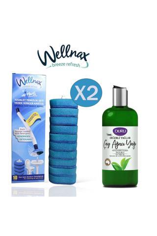 Wellnax Breeze Refresh Wellnax Süngerli Tuvalet Temizlik 20 Adet Yedek Başlık+ Duru Çay Ağacı Duş Jeli