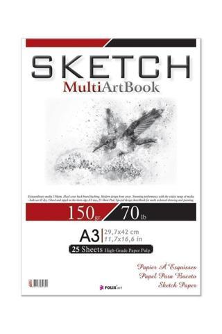 Etika Sketch Multiart A3 150 gr. Eskiz Defteri 25 Yaprak Sketchbook