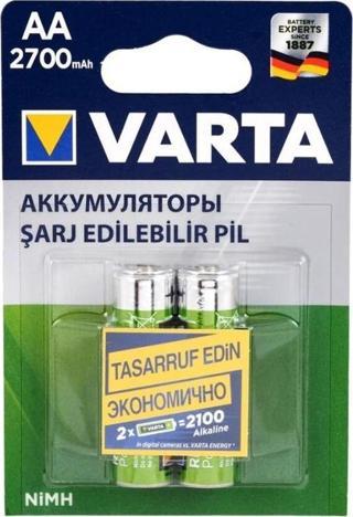 Varta NI-MH 1.2V 2700 MAH HR6 AA ŞARJLI 2Lİ KALEM PİL