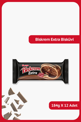 Ülker BİSKREM Extra - Kakao Kremalı - 184 gram - 12 Adet