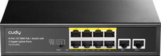 Cudy FS1010PG 8 Port 10/100Mbps PoE+ 120W PoE, 2 Uplink Portlu VLAN CCTV Rack Mount Metal Switch